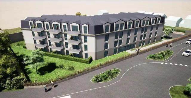 photo  un visuel de la résidence intergénérationnelle depuis l’avenue de verdun.  &copy;  linkcity / bailleux christophe architecte 