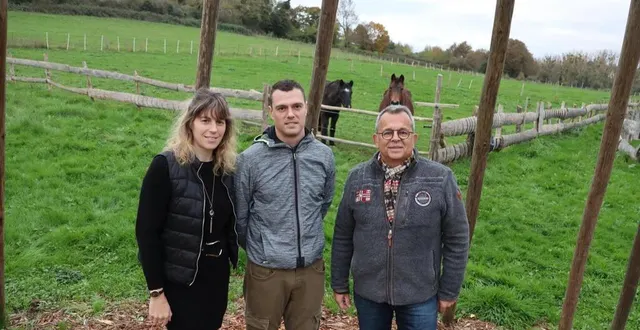 photo  ségolène souzeau et quentin blandin aux côtés de jean lemoro, en novembre 2024.  &copy;  archives ouest-france 