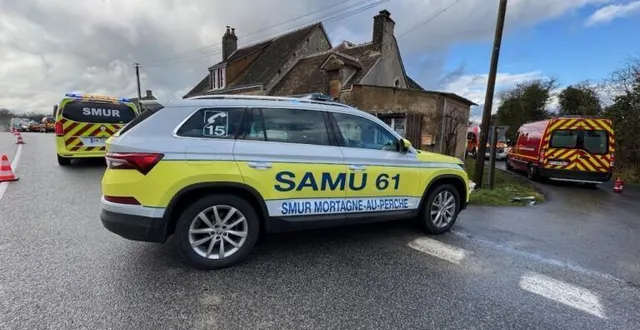 photo  un homme de 66 ans est décédé dans un accident de la circulation sur la d955, lundi 24 février 2025, au niveau du lieu-dit la petite gauthière, à saint-aubin-des-grois.  &copy;  gendarmerie de l'orne 