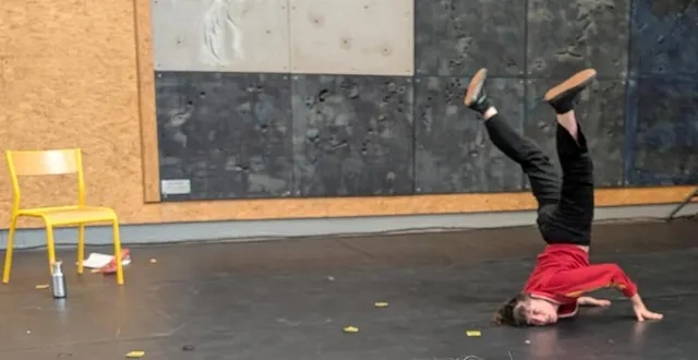 photo  inès maccario a offert dix minutes de sa conférence spectacle « silex » aux élèves de 4e du collège bollée.  &copy;  ouest-france 