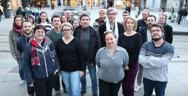 photo  neuf forces politiques et citoyennes s’allient en vue des prochaines élections municipales 2026 à angers. pour les représenter, des élus de l’opposition actuelle (silvia camara-tombini, céline veron, elsa richard, claire schweitzer, etc.) mais aussi des militants.  &copy;  ouest-france 