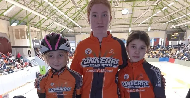 photo  les trois sarthoises ont couru parmi les 360 meilleurs compétiteurs de france.  &copy;  photo : roller club connerré 