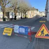 photo  la rue aristide-briand est coupée en journée pendant deux semaines dans le centre-ville de sablé-sur-sarthe. 