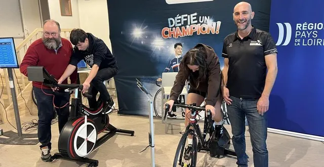 photo  les intervenants du comité régional de cyclisme des pays de la loire aiguillent les lycéens sur des vélos qui leur permettent de tester leurs performances.  &copy;  ouest-france 