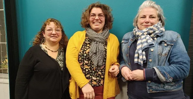 photo  de g. à dr : gwenaëlle emon trésorière, élise foucault présidente et isabelle robert secrétaire.  &copy;  le maine libre 