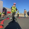 photo les élèves de cm2 de l’école du pré de sablé-sur-sarthe se sont exercés sur une piste d’éducation routière, installée derrière le cinéma confluences, avant d’aller rouler à vélo dans le quartier de montreux.