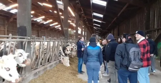 photo  lors d’une visite d’exploitation agricole pour connaître les différentes filières du milieu de l’agriculture.  &copy;  mission locale sarthe nord 