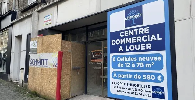 photo  plusieurs cellules commerciales sont à louer rue du 6-juin à flers, dans l’orne.  &copy;  ouest-france 