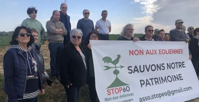 photo  les opposants au projet d’éoliennes à maigné se sont mobilisés vendredi 7 mars, le long de la route qui borde le mât de mesures.  &copy;  le maine libre 