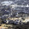 photo inondations de janvier 1995 : vue aérienne de la ville de sablé-sur-sarthe prise le 28 janvier