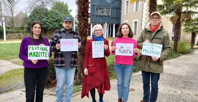 photo  de gauche à droite, léa germain (mazette !, mazé), marius fertré (focus, mazé), cate craker (les films à roulettes, montreuil-bellay), jeanne bossé (la felicità, brissac-loire-aubance) et jacques barreau (la note bleue, mazé).  &copy;  co 