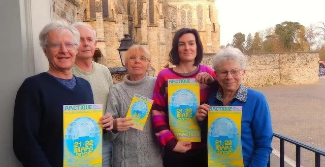 photo  jean-philippe melchior, marc hascoët, clara hérin, amandine gatien et monique laigle, présente la 35e édition des carrefours de la pensée, les 21 et 22 mars 2025.  &copy;  ouest-france 