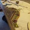 photo  un des vitraux sur l’atelier du vitrailliste philippe domin-fassero, en cours de restauration. 