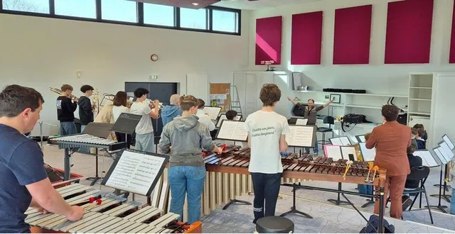 photo  les élèves en pleine répétition.  &copy;  école de musique du belinois 