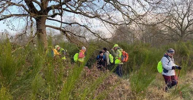 photo  ils étaient une quinzaine de marcheurs à étudier la nature.  &copy;  le maine libre 