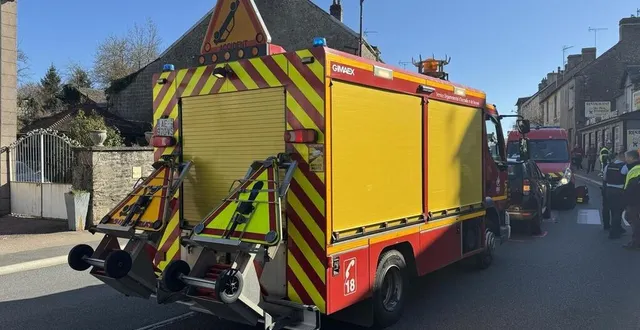photo  les pompiers étaient sept à intervenir pour secourir le septuagénaire à saint-denis-sur-sarthon (orne)  &copy;  ouest-france 