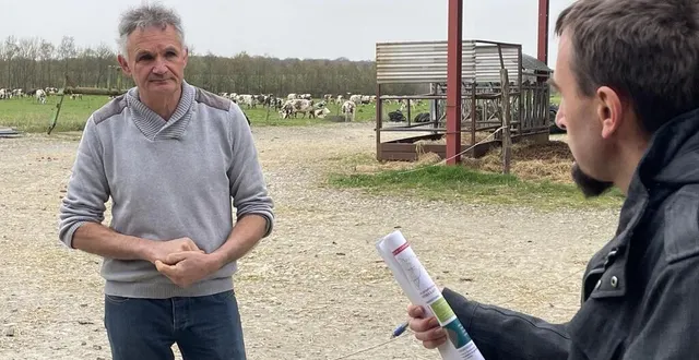 photo  la deuxième des quatre étapes de l’agri’bus a mené les quatre porteurs de projet chez émile leclerc, agriculteur installé à saint-martin-du-bois.  &copy;  ouest-france 