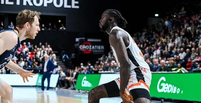 photo  williams narace et les manceaux sont tombés sur un os à dijon (76-74), samedi 22 mars 2025.  &copy;  photopqr/le bien public/maxppp 