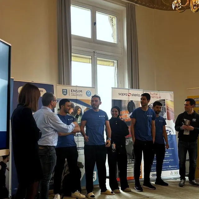 photo l’équipe cortex, composée d’étudiants de l’ensim, école d’ingénieurs du mans, lors de la proclamation des résultats, dimanche 23 mars 2025.  ©  dr