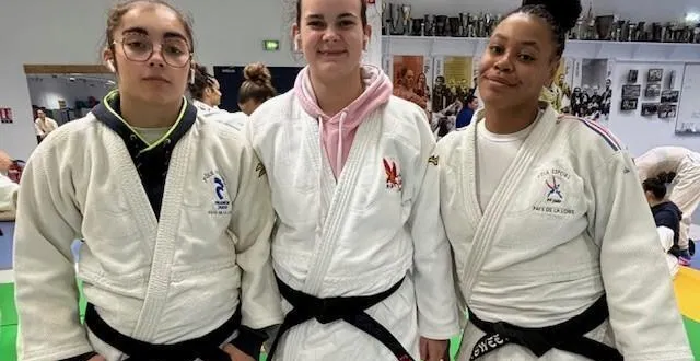photo  loukia thibault, estelle cherbonnier et sweety essiemi okale (le mans sarthe judo)  &copy;  le mans sarthe judo 