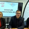 photo  françois boussard et fabienne malhaire boulanger signent la convention de partenariat, en compagnie de nicolas massin, responsable du service développement économique de la communauté de communes. 