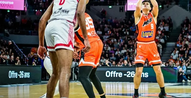 photo  léopold delaunay, ce samedi 29 mars 2025, contre cholet.  &copy;  photo : le maine libre - yvon loué 