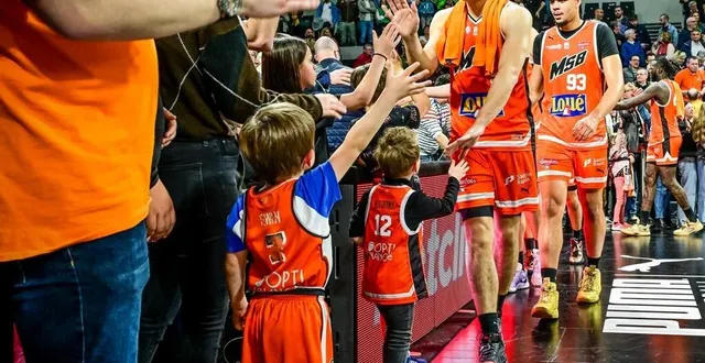 photo  léopold delaunay a prolongé d’une année supplémentaire au msb, la nouvelle a été annoncée à l’issue de la victoire mancelle contre cholet, ce samedi 29 mars 2025, à antarès.  &copy;  photo : le maine libre - yvon loué 