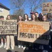 photo les élèves de la 4eb du collège du houlme à briouze ont manifesté lundi 31 mars 2025.