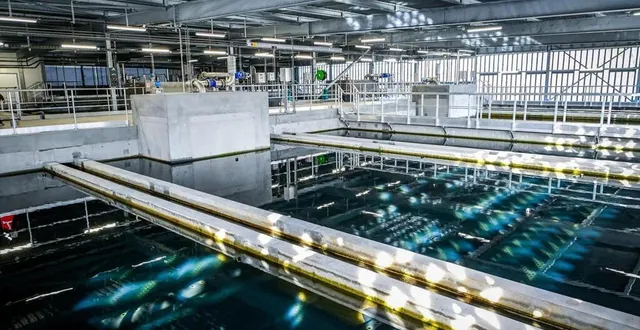 photo  la nouvelle usine des eaux de l’agglomération mancelle est en fonctionnement depuis l’été 2023.  &copy;  photo le maine libre - yvon loué 
