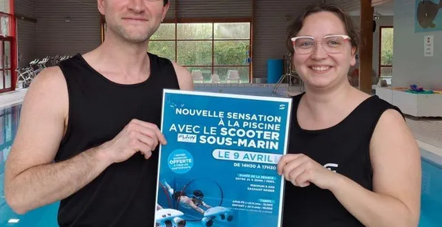 photo  simon rimajou (directeur de la piscine) et marion hamelin (maître nageuse).  &copy;  co 