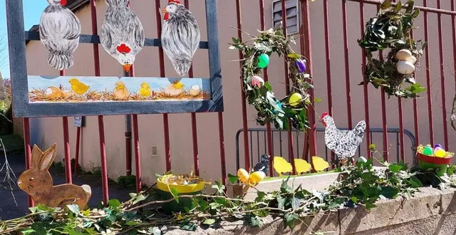 photo  les décors visibles devantla boulangerie.  &copy;  mairie de lombron 