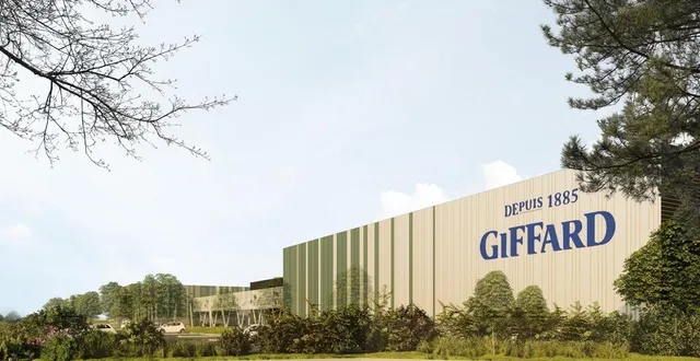 photo  le nouveau bâtiment du liquoriste giffard devrait être opérationnel à partir de la fin de l’année 2025.  &copy;  atelier rolland et associés 
