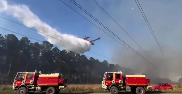 photo  des moyens aériens ont été déployés en maine-et-loire, ce jeudi 10 avril 2025, pour combattre les flammes.  &copy;  ouest-france 
