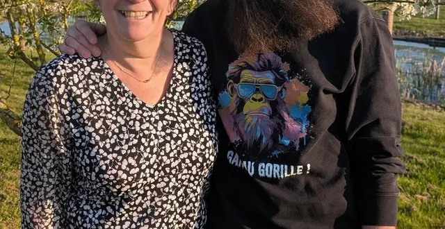 photo  catherine avec franck son gendre qui l’a inscrite.  &copy;  franck bourdé 