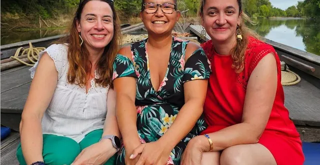 photo  maëva jousset est entourée de marie crottereau et d’anaïs crottereau. les deux sœurs ont déjà participé à un trek solidaire au sénégal en 2024.  &copy;  team irregular ose cap-vert 