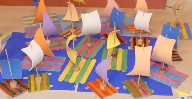 photo  la réalisation sous le thème de l’eau et le vent, de la classe cp — et de la grande section maternelle  &copy;  le maine libre. 