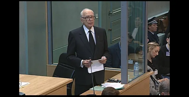 photo  maurice papon, jugé en 1997 pour son implication dans la déportation de juifs.  &copy;  © dana productions - mediawan 