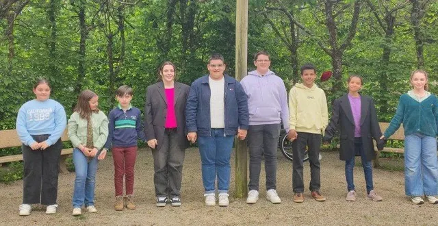photo  le second groupe de jeunes de l’avant-scène en stage dans le parc municipal..  &copy;  ouest-france 