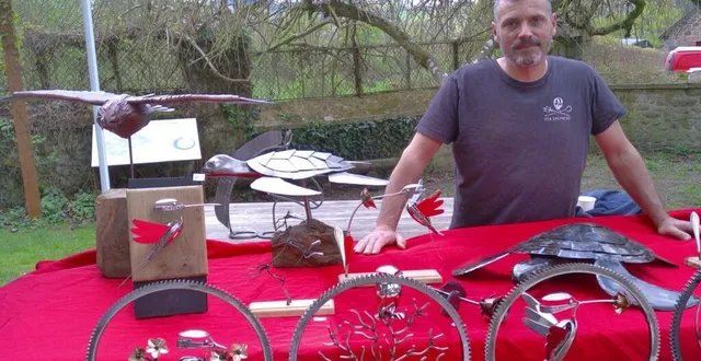 photo  la boutique du parc du gasseau a invité des créateurs à exposer leurs créations, dimanche 13 avril. nicolas gardois, basé à magny-le-désert (orne), a pu faire découvrir aux visiteurs ses œuvres créées à partir de métal recyclé. une vingtaine d’entre eux, venus de sarthe, orne et mayenne, ont présenté leurs œuvres.  &copy;  ouest-france 