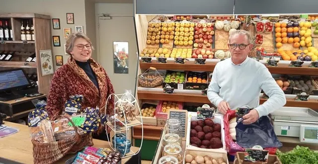 photo  dans leur nouvelle épicerie bien achalandée, carole et olivier hemart accueillent et conseillent chaleureusement les clients  &copy;  ouest-france 