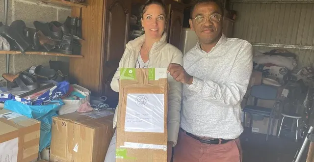 photo  pour mayotte, l’infirmière libérale, cindy jupin, a collecté du matériel médical qui est stocké dans le garage d’ali saïd, le président de l’association madrassate de sablé-sur-sarthe.  &copy;  le maine libre 