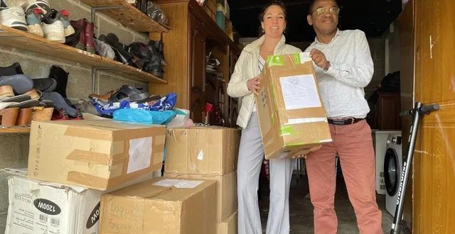 photo  dans son garage, ali saïd, le président de l’association madrassate, stocke le matériel médical recueilli par cindy jupin, infirmière libérale à villaines-sous-malicorne.  &copy;  ouest-france 