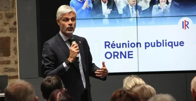 photo  laurent wauquiez était à tinchebray-bocage, jeudi 24 avril 2025.  &copy;  ouest-france 