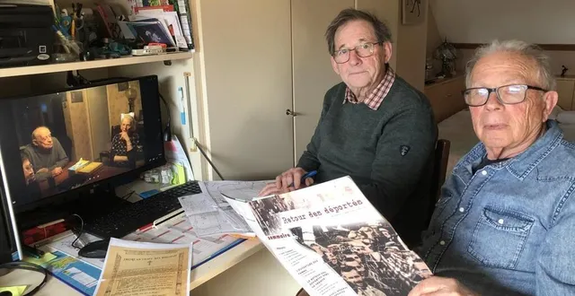 photo  le mans, lundi 10 mars 2025. jacques chesnier et yves voisin ont recueilli le témoignage filmé de marcelle devilliers en mai 2003. elle fut de ces déportés sarthois qui revinrent des camps il y a 80 ans.  &copy;  le maine libre 