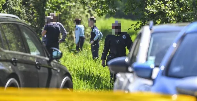 photo  les gendarmes étaient en nombre ce lundi matin pour mener l’enquête.  &copy;  denis lambert 
