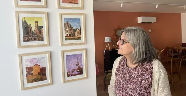 photo précigné. aquarelles numériques au bazar où l’on papote  &copy;  le maine libre 