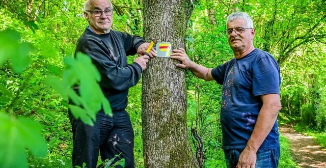 photo  depuis huit ans, alain vadepied et gilles taillet balisent une grande randonnée de pays, de fresnay-sur-sarthe à gesnes-le-gandelin.  &copy;  photo : le maine libre – yvon loue 