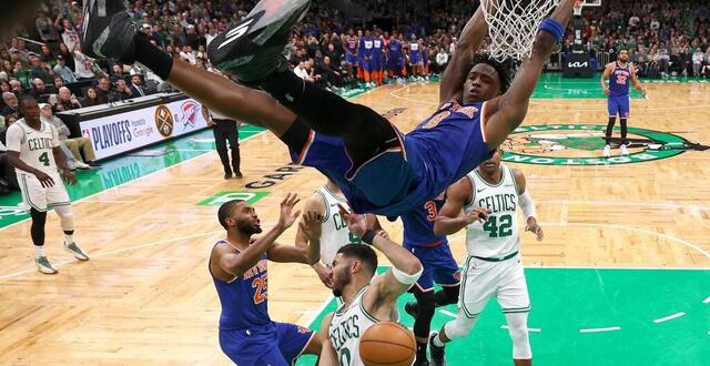 photo og anunoby et les new york knicks ont fini par dominer les boston celtics, lors du match 1 des demi-finales de playoffs nba dans la conférence ouest. © getty images via afp