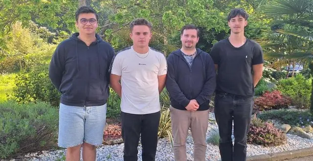 photo  de gauche à droite théo froger, malo vincon, émeric le havennec et pierre lalonde les organisateurs.  &copy;  le maine libre 