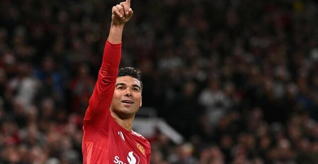 photo casemiro célèbre son but jeudi lors de la victoire de manchester united contre bilbao en ligue europa. © oli scarff / afp
